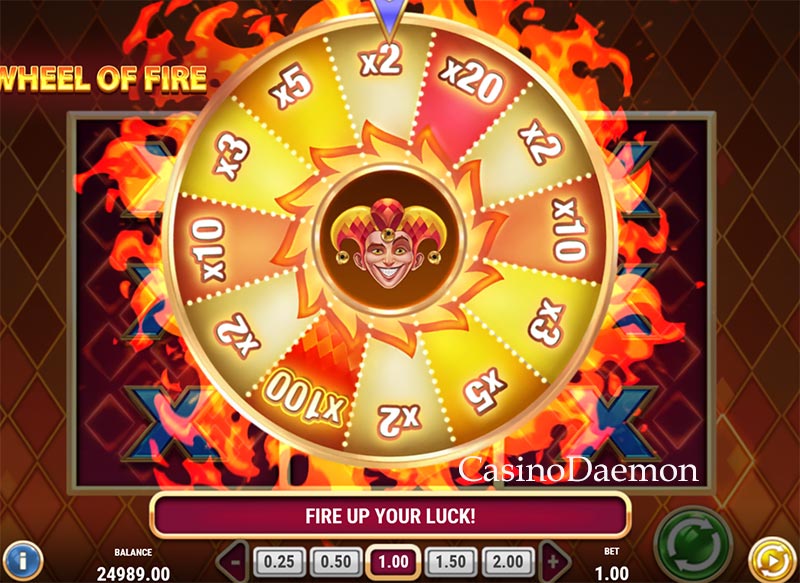 Fire Joker 100 multiplier bonus wheel
