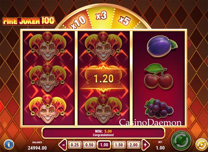 Playing Fire Joker 100